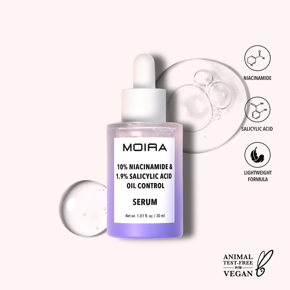 MOIRA 10% Niacinamide & 1.9% Salicylic Acid Oil Control Serum