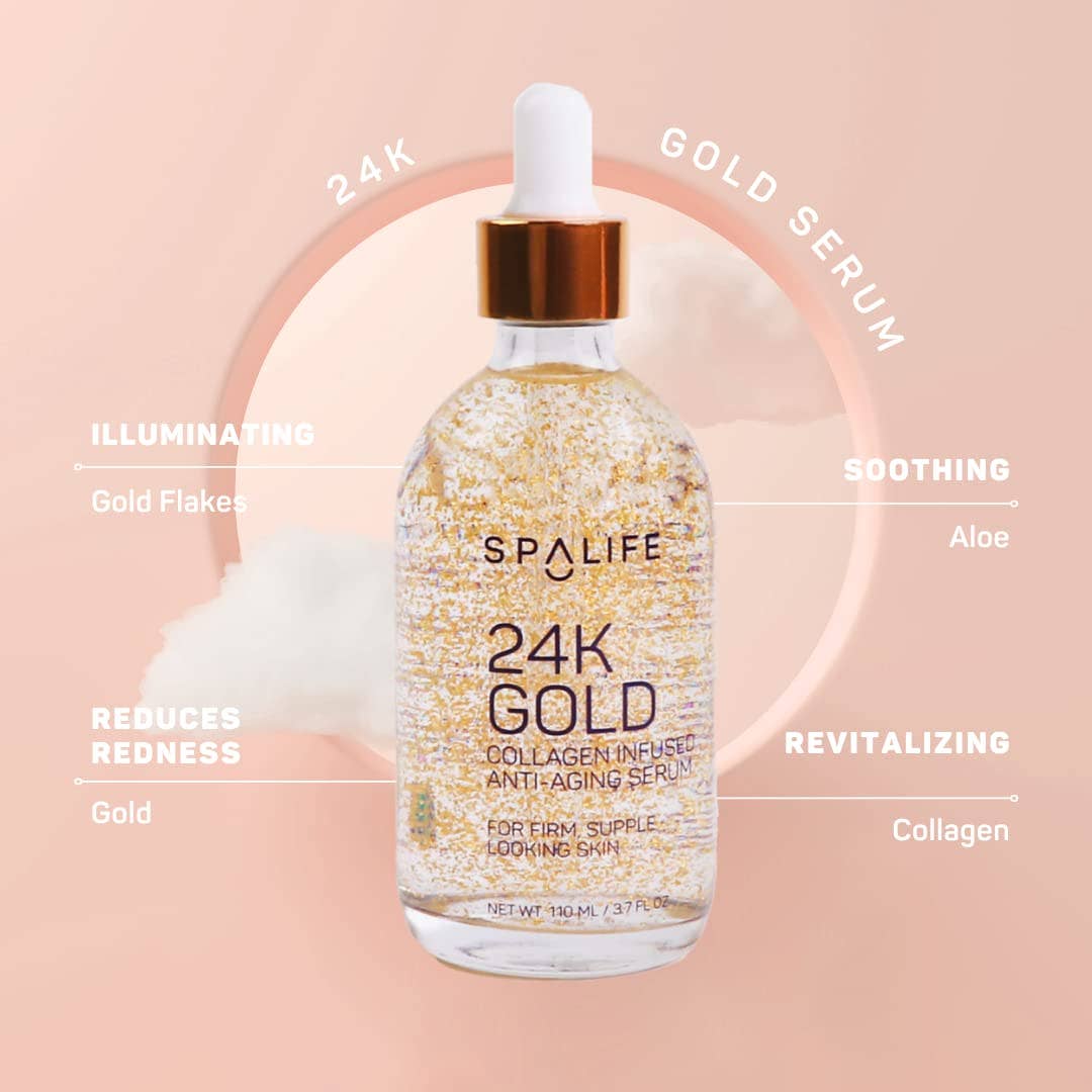 SPALIFE Antiarrugas 24K oro Suero facial con colágeno hidrata y nutre