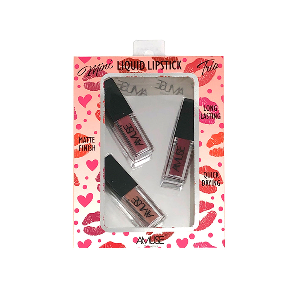 AMUSE Mini Liquid Lipstick Labial Líquido 3 pzas